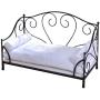 BabyLand Summer Metal Frame Pet Bed, Animal Lounge Detachable Bed with Velvet Mattress