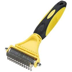 Avont Pet Dematting Comb, 2 Sided Professional Undercoat Rake for Dogs and Cats, Safe and Effective Pet Grooming Tool for Easy Mats & Tangles Removing - No More Nasty Shedding or Flying Hair