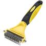 Avont Pet Dematting Comb, 2 Sided Professional Undercoat Rake for Dogs and Cats, Safe and Effective Pet Grooming Tool for Easy Mats & Tangles Removing - No More Nasty Shedding or Flying Hair
