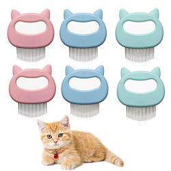 Tanlee 6 Pieces Cat Comb Pet Hair Removal Comb Cat Massage Comb Pet Hair Shedding Brush Pet Fur Grooming Brush for Cats and Dogs