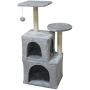 MIAO PAW 1Cat Tree CatTower Cat Condo Cat Furniture Activity Center Kitten Play House Cat Bed Sisal Scratching Posts and Double Platforms Grey