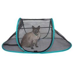 Nala and Company - The Cat House Outdoor Pet Enclosure for Indoor Cats - 43'' x 23'' x 18'' - Portable, View, Pop Up Lounger Tent for Deck, Patio, Porch, Yard, Balcony & RV Travel - with Storage Pouch