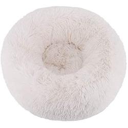 BODISEINT Modern Soft Plush Round Pet Bed for Cats or Small Dogs, Mini Medium Sized Dog Cat Bed Self Warming Autumn Winter Indoor Snooze Sleeping Cozy Kitty Teddy Kennel