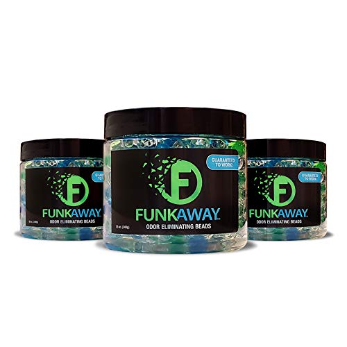 FunkAway - FABE12/3 Odor Eliminating Beads, 12 oz (Pack of 3)| Supercharged Odor Absorbing Beads for The House, Car, or Gym | Eliminate Smoke, Pet, and Bathroom Odors | Long Lasting