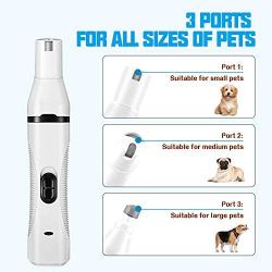 soieho 3 in 1 Dog Nail Grinder Pet Nail Trimmer - Electric Rechargeable Nail Clippers, Pet Nail Grinder Painless Paw Hair Clipper Grooming & Smoothing for Small Dogs Cats