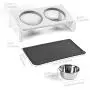 AostLin Elevated Cat Dog Bowls with Wooden Stand and Silicone Pet Mat, 3 Piece Set, Mess Free Feeding System for Water and Wet or Dry Food, Supports Cats, Puppies or Rabbits AostLin Elevated Cat Dog Bowls with Wooden Stand and Silicone Pet Mat, 3 Piece Set, Mess Free Feeding System for Water and Wet or Dry Food, Supports Cats, Puppies or Rabbits
