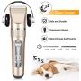 oneisall Dog Clippers Waterproof, 2-Speed Professional Rechargeable Cordless Pet Grooming Hair Shaver Set for Small Medium and Large Dogs Cats-Gold