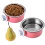 Ordermore Crate Dog Bowl,Stainless Steel Removable Hanging Food Water Bowl Cage Coop Cup for Dogs,Cats,Birds,Small Animals,Holds 14 Ounce