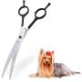 LovinPet 7.5'' Left/Right-Handed Pet Curved Dog Scissor/Safety Blunt-tip Grooming Curved Dog Shear/Professional Home Pet Trimming Dog Grooming Scissors for Dogs and Cats (Easy Use)