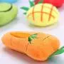 LFOZ Pet Cute Cat Toy Creative Simulation Mint Fruit Animal Plush Toy 2019 Multicolor Pineapple Strawberry Frog Chew Pet Toy for Cat (Color : Strawberry)