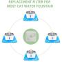 Vekonn Cat Water Fountain Filter, Square Pet Fountain Filters, 8 Filters Pack for Stainless Steel Top Pet Fountain