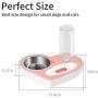 ASENVER Automatic Pet Feeder 2-in-1 Cat Feeding Dispenser Detachable Dog Water Bottle and Food Bowl Heart Shaped