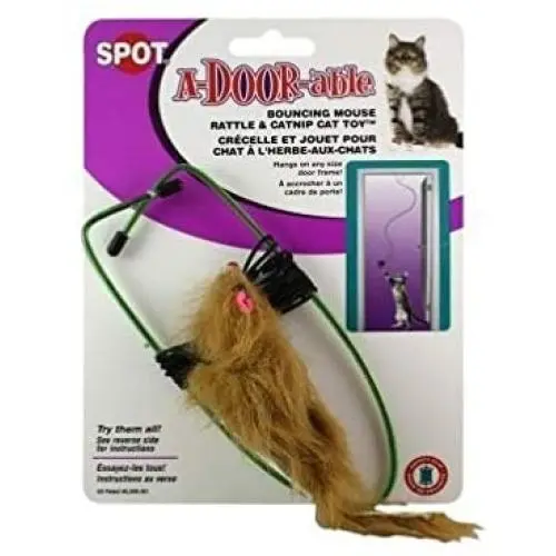 A-Door-Able Hanging Catnip Filled Mouse Cat Toy Door Frame Clamp Elastic Band A-Door-Able Hanging Catnip Filled Mouse Cat Toy Door Frame Clamp Elastic Band