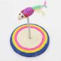 Pet Supplies Colorful Pet Cat Playing Toys Sisal Spring Seat Cat Scratch Board with Mouse, Board Diameter: 19cm Pet Toys