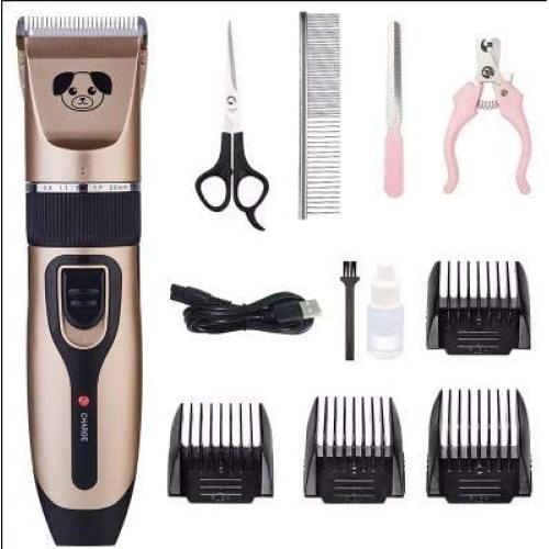 Crowndog Professional Dog Clipper Grooming Kit Low Noise USB Rechargeable Cordless Heavy Duty, for Small Medium Large Dog with Thick Fur Coat