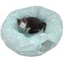 Large Comfortable Cat Tunnel with Scratching Ball and Cushion, Collapsible Play Toy Tube Fun for Kittens and Cats