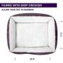 Coohom Rectangle Washable Dog Bed,Warming Comfortable Square Pet Bed Simple Design Style,Durable Dog Crate Bed for Medium Large Dogs (30 INCH, Purple)