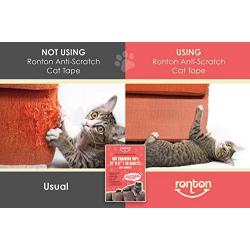 Ronton Cat Scratch Deterrent Tape - 12 in X 17 in Anti Scratch Tape for Cats (10 Sheet) | 100% Transparent Clear Double Sided Training Tape | Pet & Kid Safe | Furniture, Couch, Door Protector