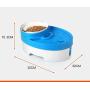 Filtered Pet Fountain Feeder with Removable Food Bowl and Built-In Nightlight Safety Light - Great for Cats and Dogs - Super Quiet Operation - Holds and Filters Up To Three Liters of Water - BPA Free - Blue