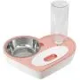 ALBOLET Heart-Shaped Cat Dog Water and Food Bowl, Double Cat Dog Bowl Pet Automatic Water Dispenser Detachable Cat&Dog Feeder Bowl No-Spill Pet Food Water Bowl for Cats and Small Dog ALBOLET Heart-Shaped Cat Dog Water and Food Bowl, Double Cat Dog Bowl Pet Automatic Water Dispenser Detachable Cat&Dog Feeder Bowl No-Spill Pet Food Water Bowl for Cats and Small Dog