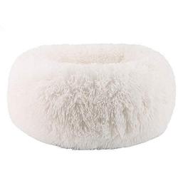 BODISEINT Modern Soft Plush Round Pet Bed for Cats or Small Dogs, Mini Medium Sized Dog Cat Bed Self Warming Autumn Winter Indoor Snooze Sleeping Cozy Kitty Teddy Kennel