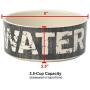 PetRageous 10003 Vintage Stoneware Dog Water Bowl with 3.5-Cup Capacity 6-Inch Diameter by 2.5-Inch Tall Great for Medium and Large Sized Dogs and Cats, Black and Natural, One Size