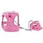AUEAR, Soft Mesh Fabric Small Dog Vest Harness Girl Harness Leash Set Harness Leash Set for Small Dogs Puppy Vest Harness Cat Vest Harness Pink Color (Style B: Chest 11.8-19.7'', Neck 10'')