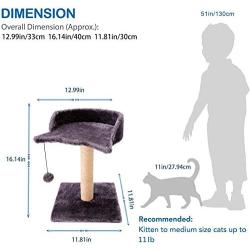 VARWANEO Cat Scratching Post for Small Kitty,with Sisal Covered Climbing Activity Tower Natural Jute Fiber 2-in-1 Scratching Post and Bed