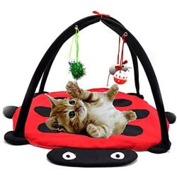 FairOnly Convenient Life Beetle Shape Print Pet Tent Toy with Balls for Cat Climing Playing