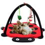 FairOnly Convenient Life Beetle Shape Print Pet Tent Toy with Balls for Cat Climing Playing