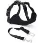 Mile High Life | Car Dog Harness Plus Connector Strap | Dog Seat Belt | Double Breathable Mesh Fabric with Car Vehicle Safety Seat Belt Mile High Life | Car Dog Harness Plus Connector Strap | Dog Seat Belt | Double Breathable Mesh Fabric with Car Vehicle Safety Seat Belt