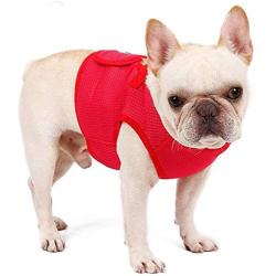 MrLYouth No-Pull Adjustable Pet Vest with Handle,Step in Dog Breathable Vest Harness for Small Medium Size Dog for Outdoor Walking,Red