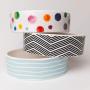 Park Life Designs Small Pet Bowl, Alto Pattern, 5-1/4 inch Heavyweight Ceramic Dish Stays Put, Microwave and Dishwasher Safe