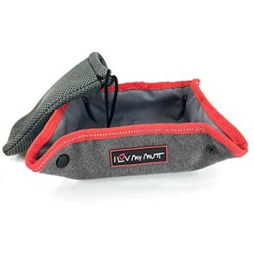 I Luv My Mutt Snap-&-Pack Collapsible Travel Food and Water Dog Bowl