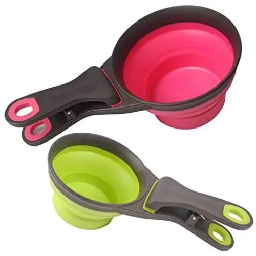 UCSAJI Collapsible Pet Scoop Silicone Measuring Cups Set Sealing Clip 3 in 1 Multi-Function Scoop Bowls Bag Clip Dog Snack Measuring Cup for Dog Cat Food Water Set of 2 (1 Cup & 1/2 Cup Capacity) UCSAJI Collapsible Pet Scoop Silicone Measuring Cups Set Sealing Clip 3 in 1 Multi-Function Scoop Bowls Bag Clip Dog Snack Measuring Cup for Dog Cat Food Water Set of 2 (1 Cup & 1/2 Cup Capacity)