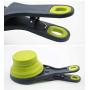 CatYou Pet Food Scoops Measuring Cup for Dog Cat Food Water, Set of 2 (1 Cup & 1/2 Cup Capacity), 3 in 1 Multi-Function Pet Collapsible Silicon Scoop Bowls Bag Clip