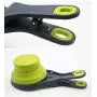 CatYou Pet Food Scoops Measuring Cup for Dog Cat Food Water, Set of 2 (1 Cup & 1/2 Cup Capacity), 3 in 1 Multi-Function Pet Collapsible Silicon Scoop Bowls Bag Clip