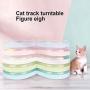 ocijf179 Cat Toy Cat Tray Toys Pet Kitten Turntable Figure 8 Shaped Track Entertainment Supplies - Blue