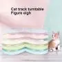 ocijf179 Cat Toy Cat Tray Toys Pet Kitten Turntable Figure 8 Shaped Track Entertainment Supplies - Blue ocijf179 Cat Toy Cat Tray Toys Pet Kitten Turntable Figure 8 Shaped Track Entertainment Supplies - Blue
