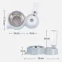 HappyCat Small Pets Water and Food Bowl Set, Dogs Cats Feeder Bowl and Automatic Water Dispenser Double Pet Bowls with Automatic Waterer Bottle for Small or Medium Size Dogs Cats