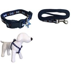 TOP PAW Dog Harness + Leash + Collar 3pc Set for Medium Dogs w/Girth 18''-25'' [ 41M + 05M + 44M ]