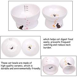 kathson Raised Cat Food Water Bowl Set Pet Ceramic Feeder Bowls Protect Cats Spine Stress Free, Backflow Prevention,Dishwasher
