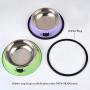 Legendog 2Pcs Cat Bowl Pet Bowl Stainless Steel Cat Food Water Bowl Non-Slip Rubber Base Small Pet Bowl Cat Feeding Bowls Set