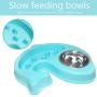 Dog Bowls Slow Feeder - Stainless Steel Dog Food & Water Feeder Set for Small Dogs Cats Puppy Kittens Pet