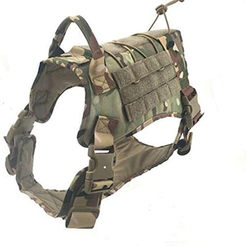 TOTTPED Tactical Dog Vest- for Various Training Service Dogs- with Traction Handle and Metal Buckle Belt Clip- Adjustable Chest Strap Hunting Vest