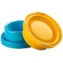 2pcs Dog Bowls Pet Cat Puppy Food Bowls Plastic Round No Spill Water Food Feeder Dish Colorful Feeding Eating Bowls