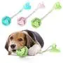Suction Cup Pull Dog Toy, Dog Chew Toys with Bell, Pet Molar Bite Toy, Dog Teeth Cleaning Toy, Multifunctional Interactive Pet Toy (Blue)
