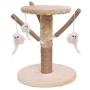 Famgizmo Cat Tree | Sisal Scratching Post | 35cm Stable Cat Tower | Dangling Toys | for Playing Relax & Sleep | Cat Furniture | Climbing Tower | Kitten Activity Centre | Beige