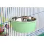 Pet Food Water Bowl, 2-in-1 Plastic Bowl & Stainless Steel Bowl, Mountable Cat Rabbit Bird Hamster Chinchilla Ferret Food Basin Dish