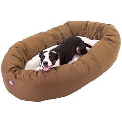 Majestic Pet Poly-Cotton Sherpa Bagel Dog Bed for Dogs & Cats, Calming Donut Dog Bed Cuddler | Washable | Multiple Sizes & Colors